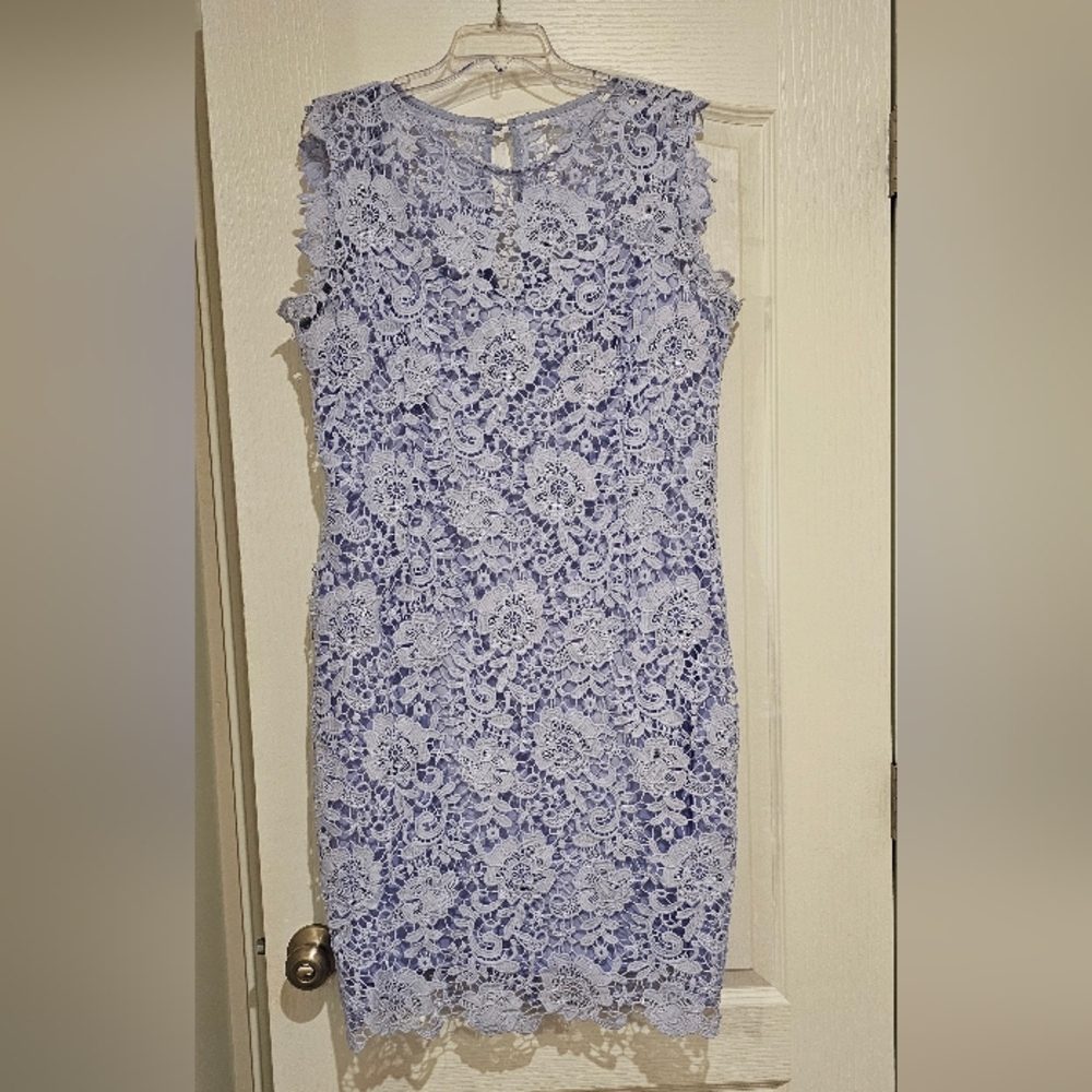 Paper Doll Light Blue Lace Mini Dress